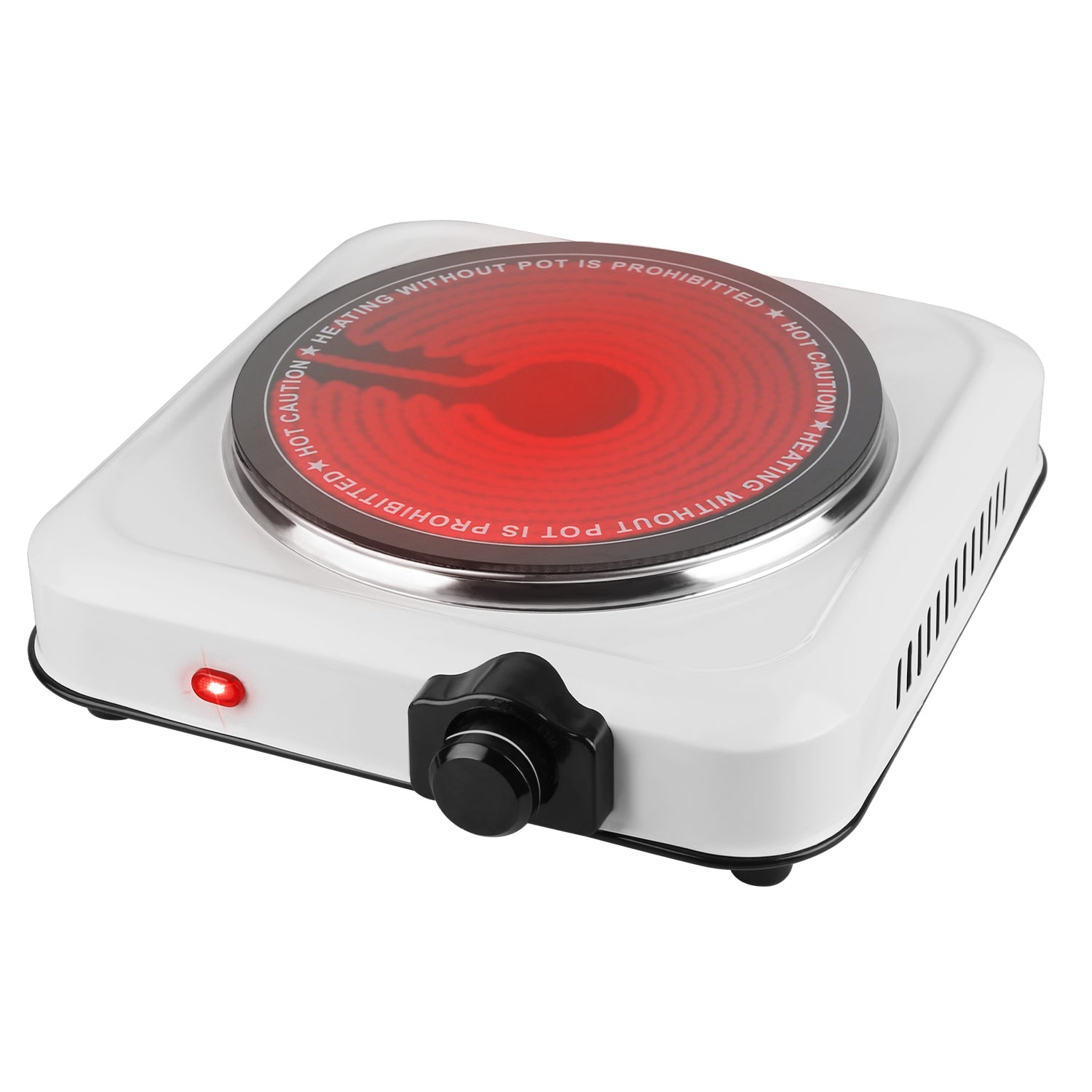 1200W Electric Infrared Single Burner Portable Heating, Hot Plate Stove Countertop RV Hotplate With 7.5in Glass Cooktop