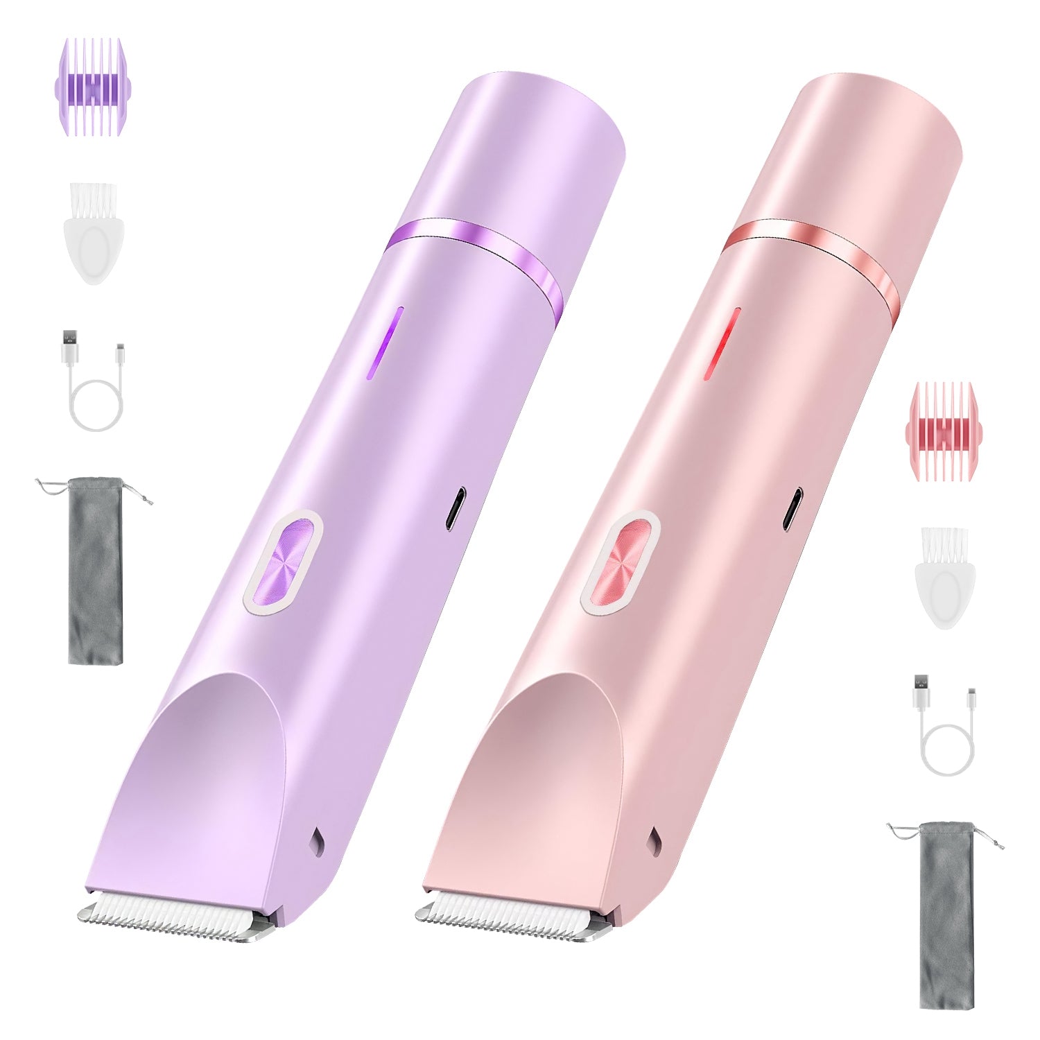 2 In 1 Bikini Trimmer For Women Dual Head Cordless Body Shaver | Waterproof Rechargeable Pubic Hair Razor