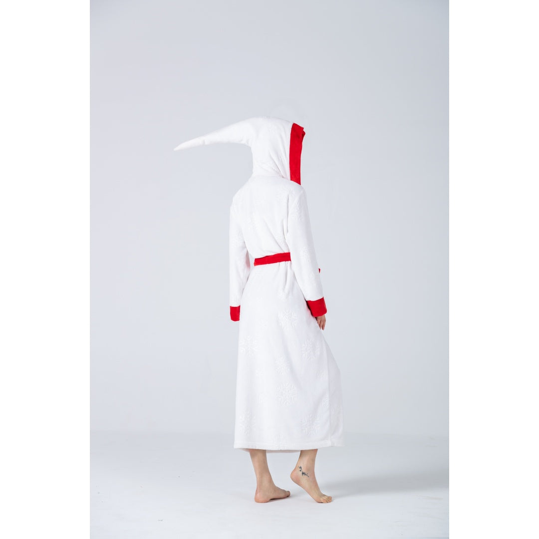 Thick Nightgown Long Robe Sleepwear With Two Side Pockets And Belt