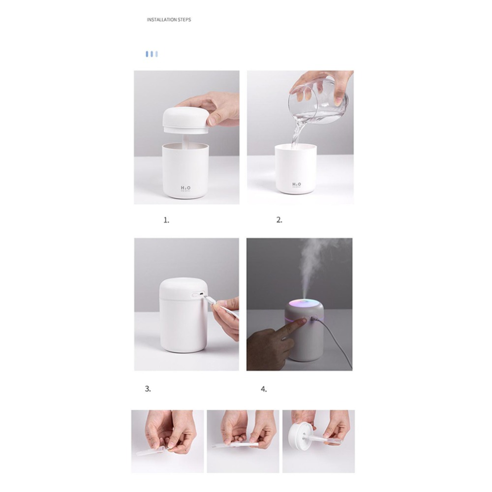 Portable Air Humidifier Aroma Essential Oil Diffuser for Car & Home