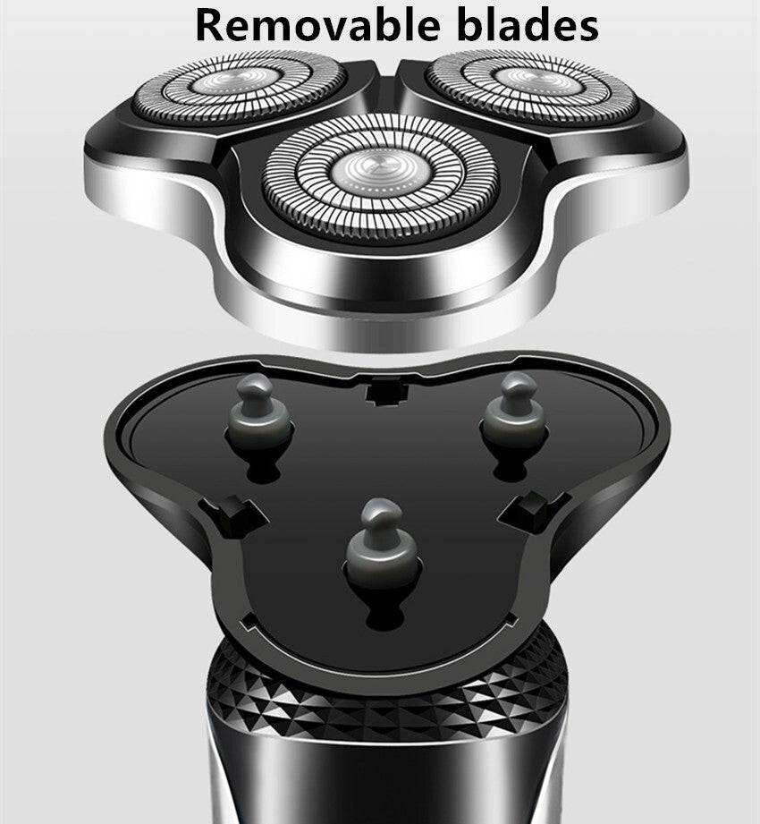 Men’s Electric Rotary Shaver – Waterproof Wet & Dry Razor with Pop-Up Beard Trimmer & Nose Hair