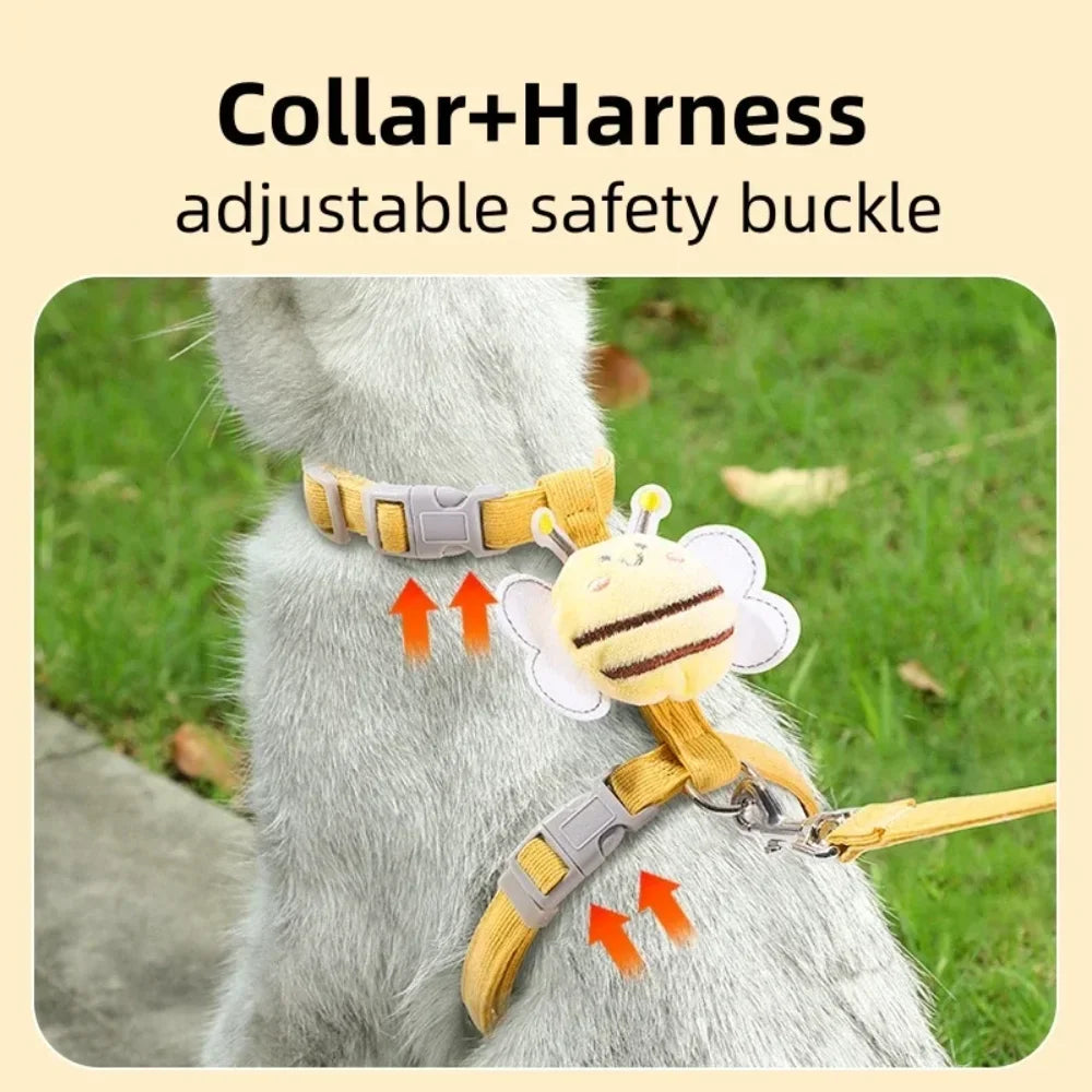Cat Harness Leash Collar Set Adjustable