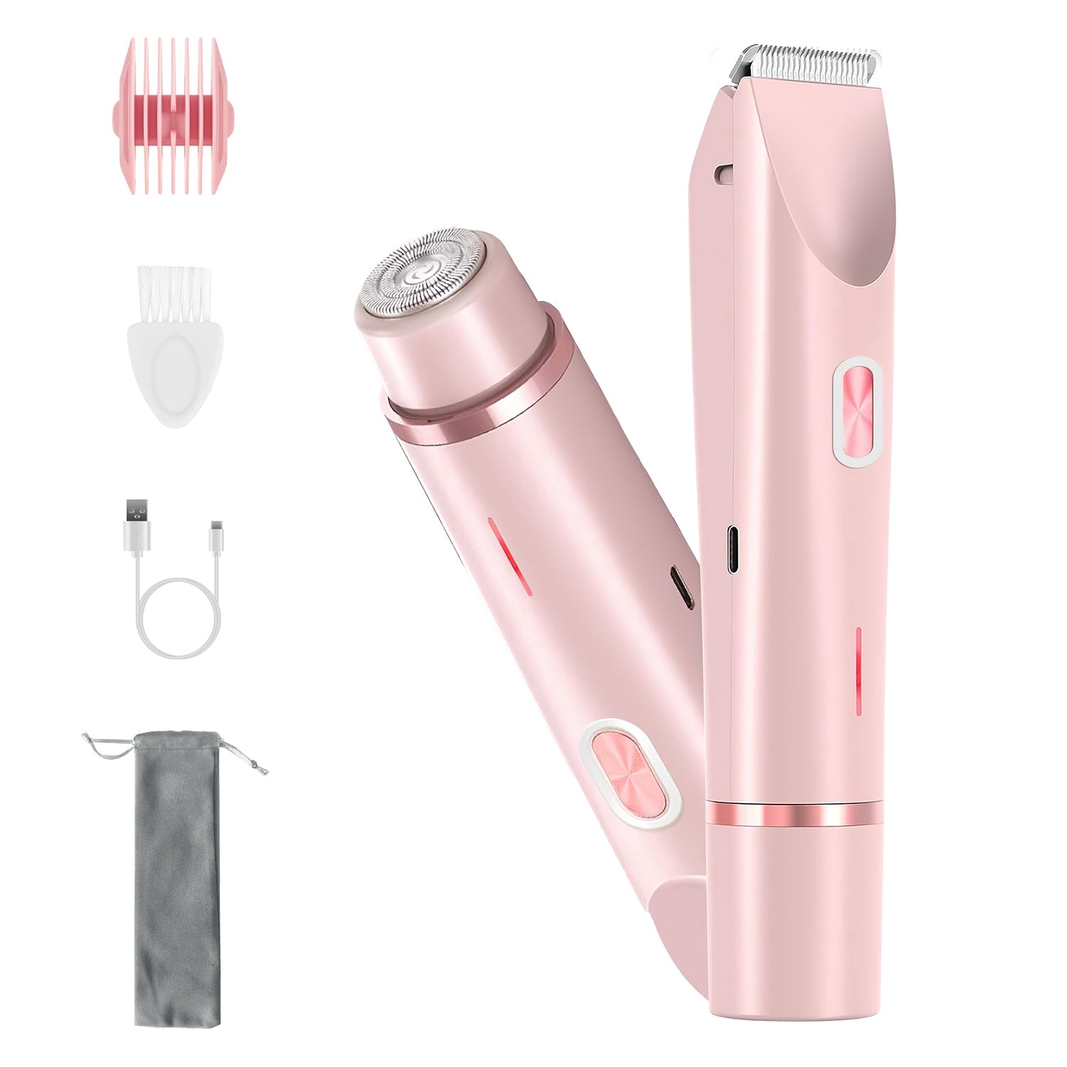 2 In 1 Bikini Trimmer For Women Dual Head Cordless Body Shaver | Waterproof Rechargeable Pubic Hair Razor
