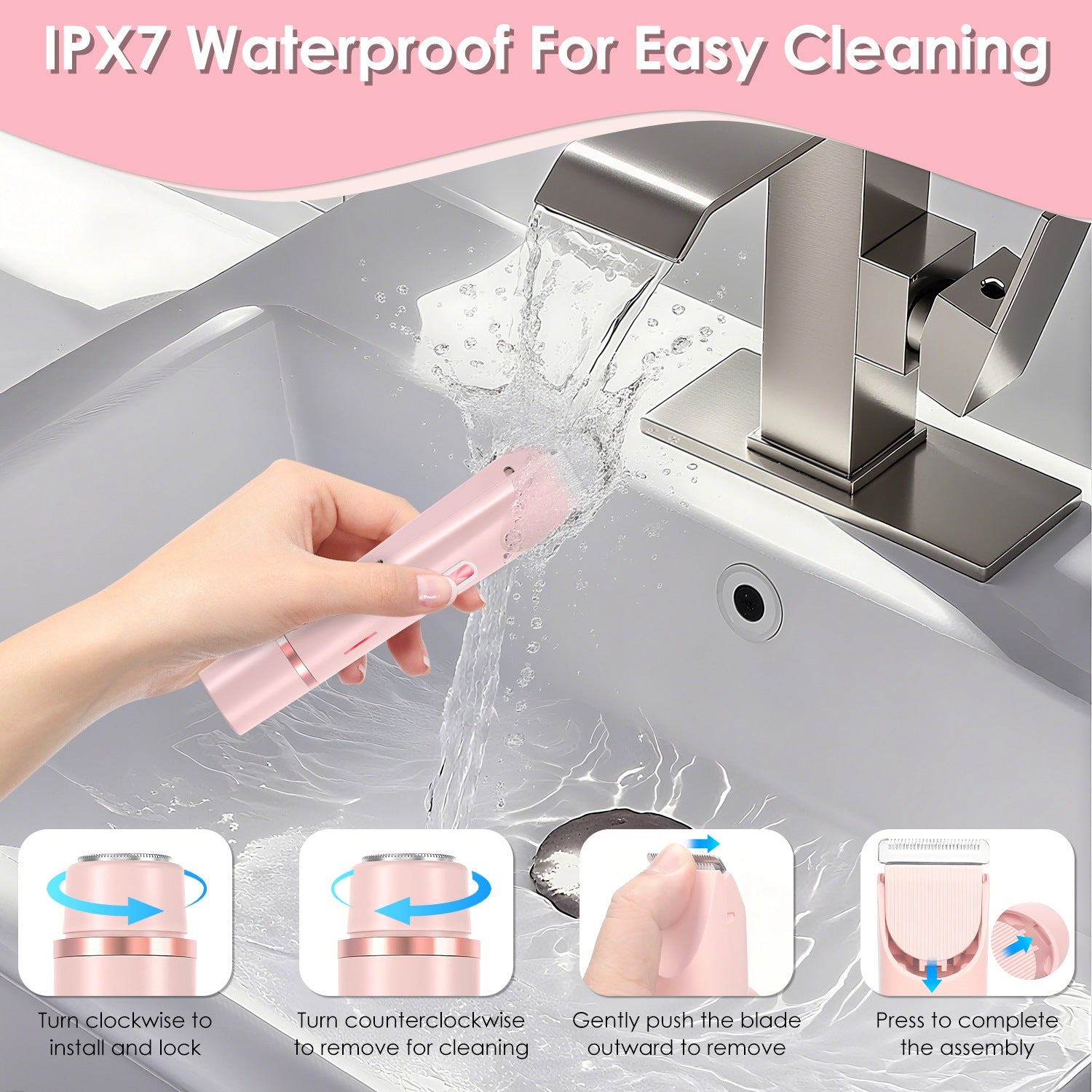 2 In 1 Bikini Trimmer For Women Dual Head Cordless Body Shaver | Waterproof Rechargeable Pubic Hair Razor