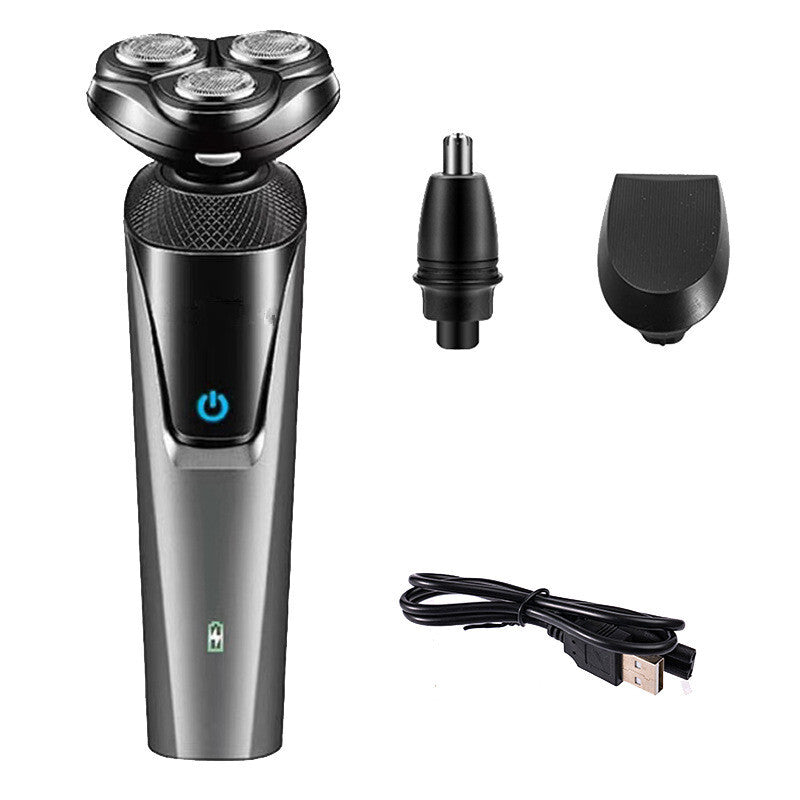 Men’s Electric Rotary Shaver – Waterproof Wet & Dry Razor with Pop-Up Beard Trimmer & Nose Hair