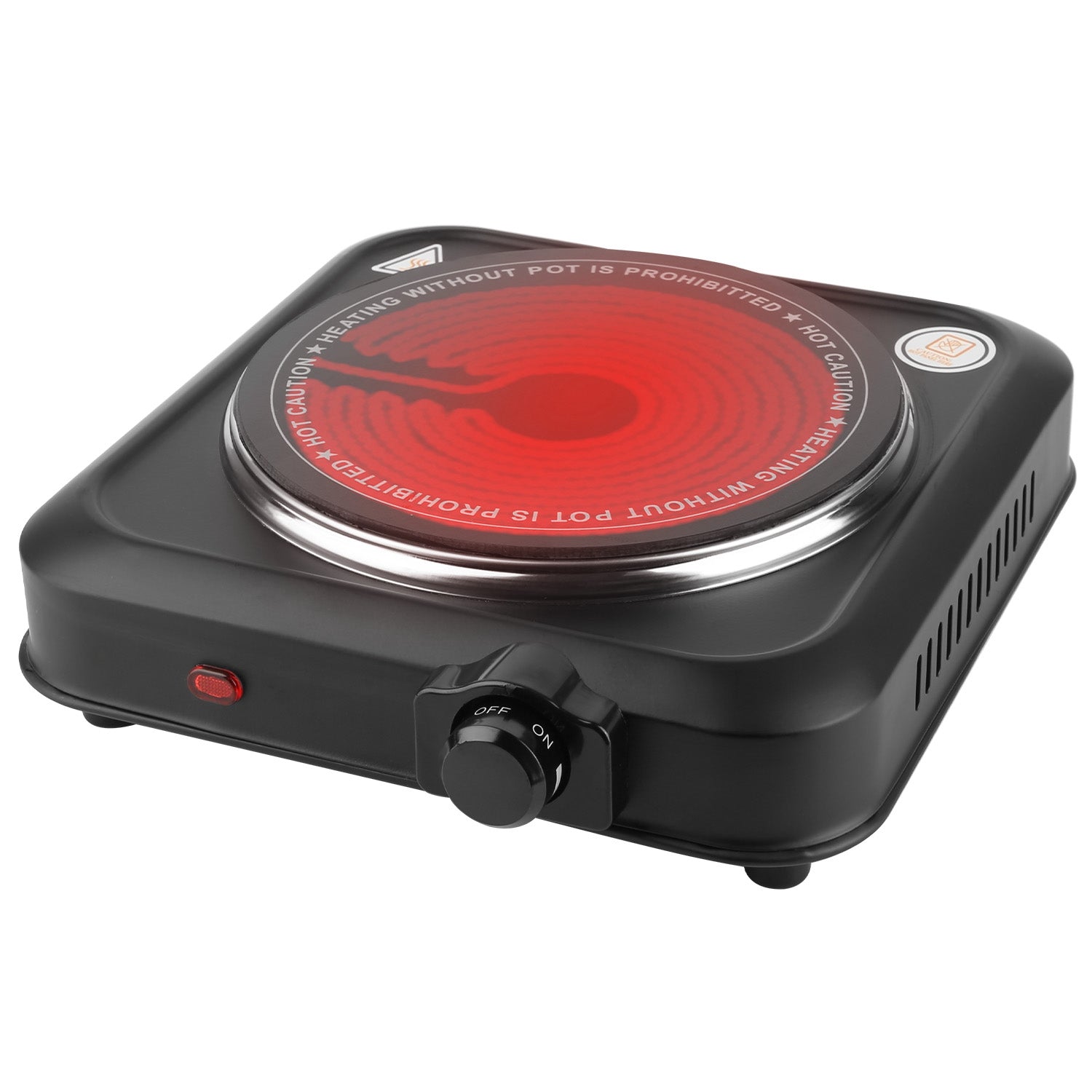 1200W Electric Infrared Single Burner Portable Heating, Hot Plate Stove Countertop RV Hotplate With 7.5in Glass Cooktop